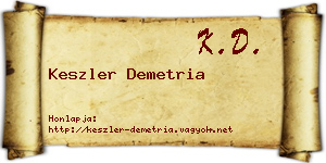 Keszler Demetria névjegykártya